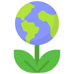 Earth flower icon, Earth Day related vector