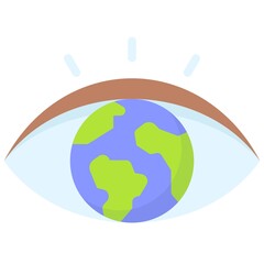 Earth eye icon, Earth Day related vector