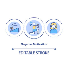 Negative motivation concept icon. Punishment for poor performance idea thin line illustration. Negative extrinsic motivator. Vector isolated outline RGB color drawing. Editable stroke