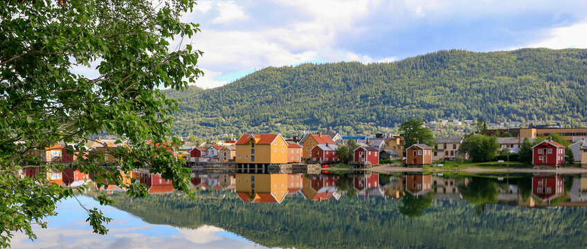 Old Part of Mosjoen city in ,Helgeland,Nordland county,Norway,scandinavia,Europe