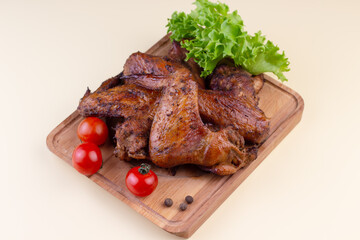 Grilled chicken wings. Low-carb and high-fat food. Menu for carnivore or keto diet