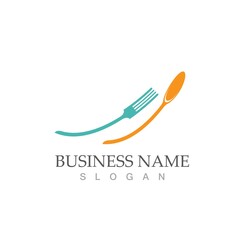 spoon and fork logo and symbol vector image