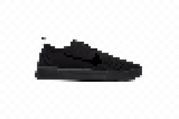 Beautiful black Pixelated sneakers. Vector illustration. Nike - obrazy, fototapety, plakaty