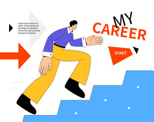 My career - modern colorful flat design style web banner