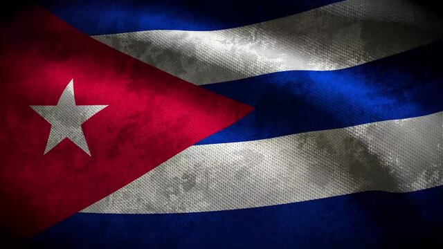 Cuba grunge flag - loop animation