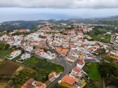 Aerial view on Firgas in Gran Canaria