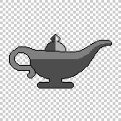 middle east pixel art teapot with png format background