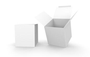 White box, packaging template for product 3d design illustration.