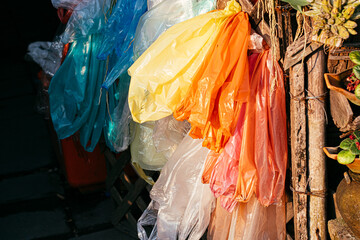 Colorful reusable plastic bags. Plastic Dry Cleaning Bags .