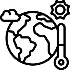 Global warming icon, Earth Day related vector