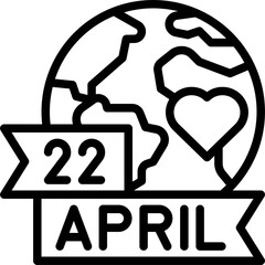 Earth Day 22 April banner icon, Earth Day related vector
