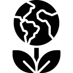 Earth flower icon, Earth Day related vector