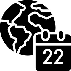 Earth with Calendar icon, Earth Day related vector