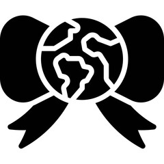 Earth Bow tie icon, Earth Day related vector