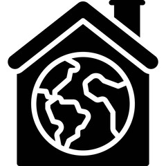 Ecohouse icon, Earth Day related vector
