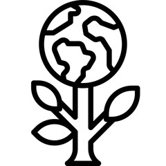 Earth Tree icon, Earth Day related vector