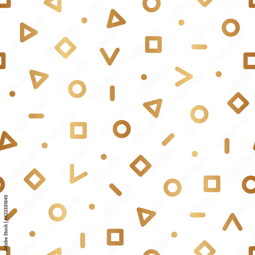 Poster geometric gold seamless pattern. abstract golden element. repeated pattern for design prints. repeat