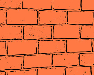A red bricks wall illustration.