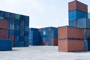 View of Stack of Containers at Carog Container Logistics Industry Site