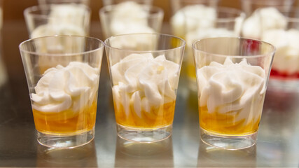 Hotels Breakfast Buffet. The regional cuisine of Israel in a hotel. Different types of fresh desserts. Buffet etiquette