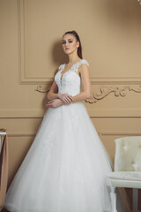 Fototapeta premium Beautiful bride with fashion hairstyle and make-up
