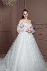 Fototapeta premium Beautiful bride with fashion hairstyle and make-up