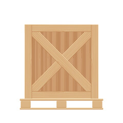 wooden box with pallet vector illustration isolated on a white background