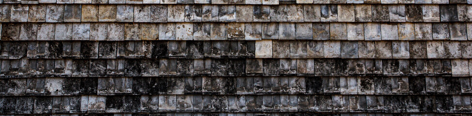 Old bricks roof in a temple for background