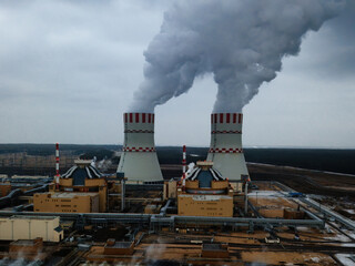 Nuclear power plant, aerial view