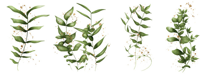 Gräsersammlung mit kleinen Goldspritzern © beoyou