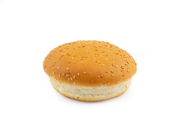 Hamburger bun isolated on a white background