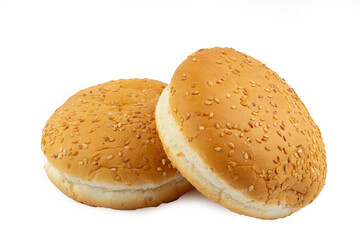 Hamburger bun isolated on a white background