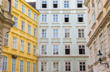 Fototapeta na wymiar Colorful apartment building in the center of Vienna, Austria