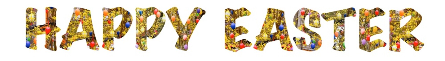 Easter lettering with image background 