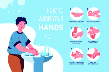 Wash your hands Vector Illustration concept. 