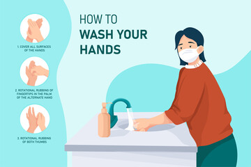 Wash your hands Vector Illustration concept. 
