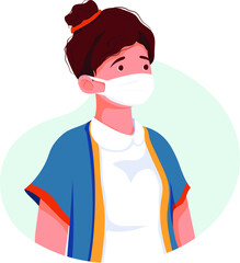 People wearing medical mask Vector Illustration concept. Flat illustration isolated on white background.