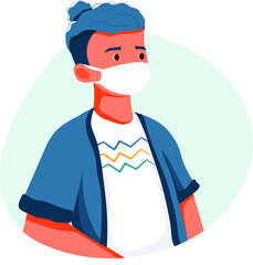 People wearing medical mask Vector Illustration concept. Flat illustration isolated on white background.