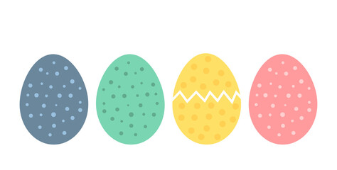 Easter eggs colorful collection. Spring holiday vector.