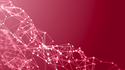 Sci-fi background. Digital wave with many particles. Template for festive presentation. 3d rendering