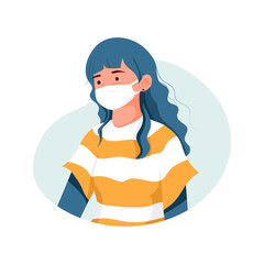 People wearing medical mask Vector Illustration concept. Flat illustration isolated on white background.