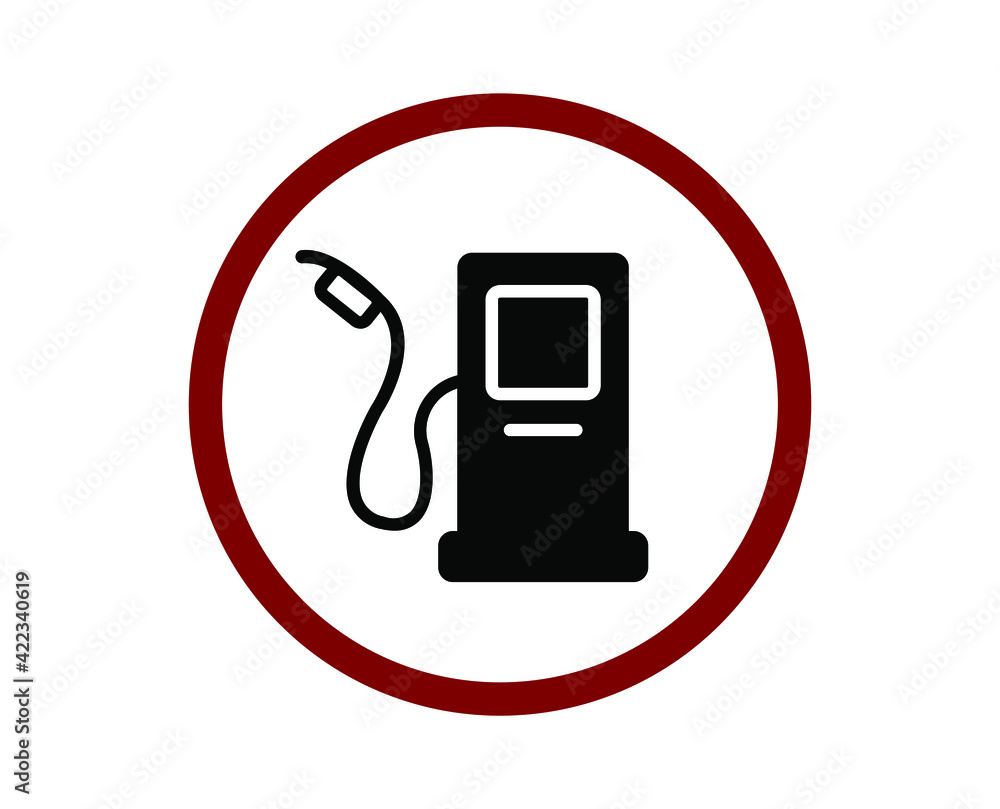 Poster no fuel station vector icon. editable stroke. linear style sign for use on web design and mobile app