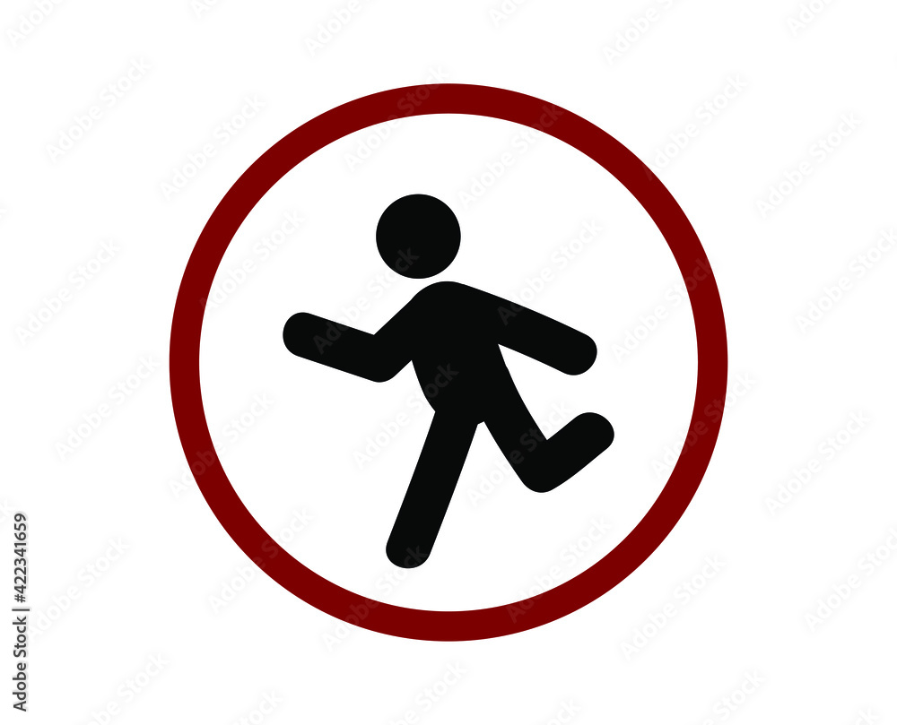 Poster no running vector icon. editable stroke. linear style sign for use on web design and mobile apps, lo