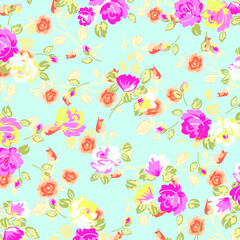 Vector illustration of a beautiful floral bouquet. Liberty style. fabric, covers, manufacturing, wallpapers, print, gift wrap.