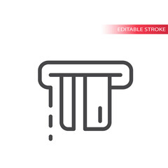 Insert credit card payment line vector icon. Atm outline symbol.