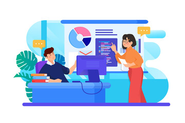 Woman doing a presentation about the project