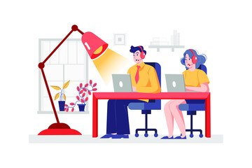 Switchboard staffs on their working