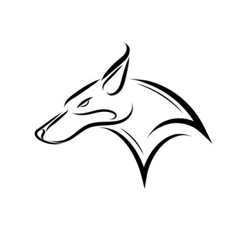 Black and white line art of fox head. Good use for symbol, mascot, icon, avatar, tattoo, T Shirt design, logo or any design you want.