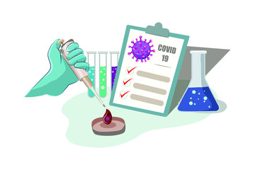 Virus Positive Medical Lab Test Vector Illustration concept. Flat illustration isolated on white background.