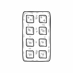 Cute hand drawn blister with pills. Vector